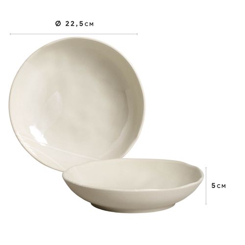 Bio Soup Plate Stoneware Ø8.86in 28.07oz Açucena