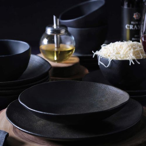 Organic Soup Plate Stoneware Ø8.46in 20.29oz Onyx