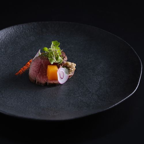 Organic Dessert Plate Stoneware Ø7.68in Carbon