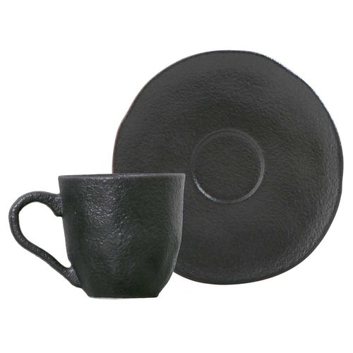 Organic Coffee Cup Stoneware 4.06oz Black Matte