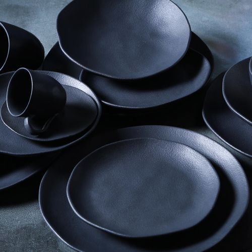 Organic Coffee Cup Stoneware 4.06oz Black Matte