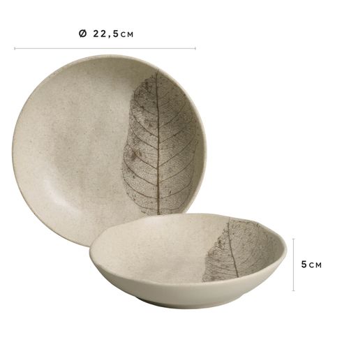 Bio Soup Plate Stoneware Ø8.86in 28.07oz Outono