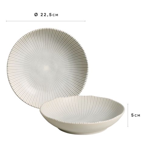 Bio Soup Plate Stoneware Ø8.86in 28.07oz Radial