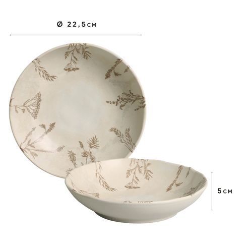 Bio Soup Plate Stoneware Ø8.86in 28.07oz Solo