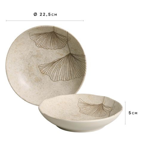 Bio Soup Plate Stoneware Ø8.86in 28.07oz Vida