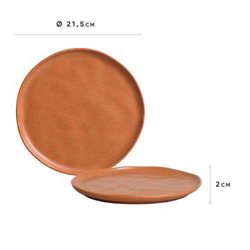 Bio Dessert Plate Stoneware Ø8.46in Terrakotta
