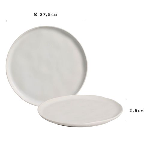 Bio Dinner Plate Stoneware Ø10.83in Vit