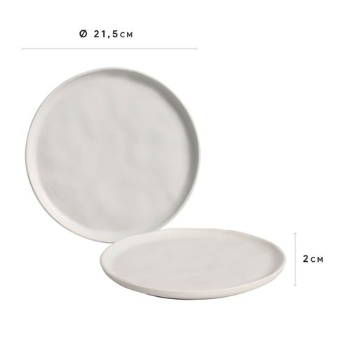 Bio Dessert Plate Stoneware Ø8.46in Vit