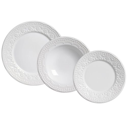 DINNERWARE SET 18 PCS MADELEINE WHITE