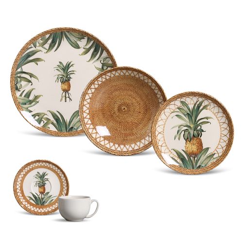 DINNERWARE SET 20 PCS PINEAPPLE NATURAL COUP