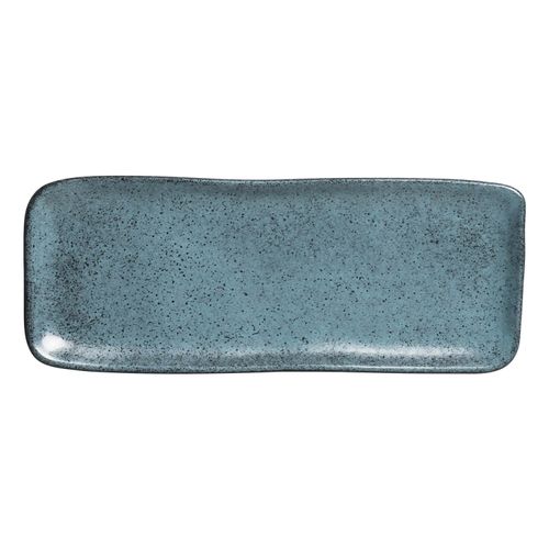 Organic Rectangular Platter Stoneware 12.99x5.12in Night Sky