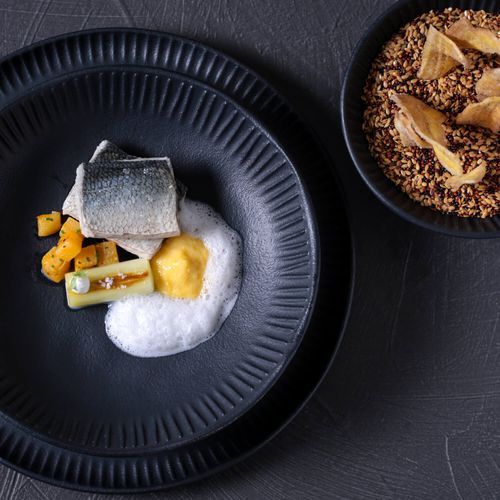 Linhas Soup Plate Stoneware Ø8.86in 28.07oz Black Matte