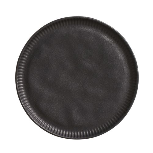 Linhas Dessert Plate Stoneware Ø8.46in Black Matte
