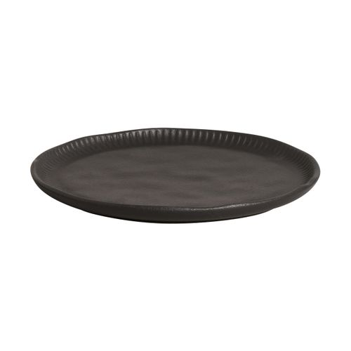 Linhas Dessert Plate Stoneware Ø8.46in Black Matte