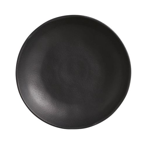 Bio Soup Plate Stoneware Ø9.84in 37.2oz Black Matte