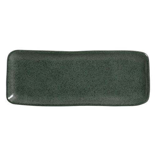 Organic Rectangular Platter Stoneware 12.99x5.12in Greenery