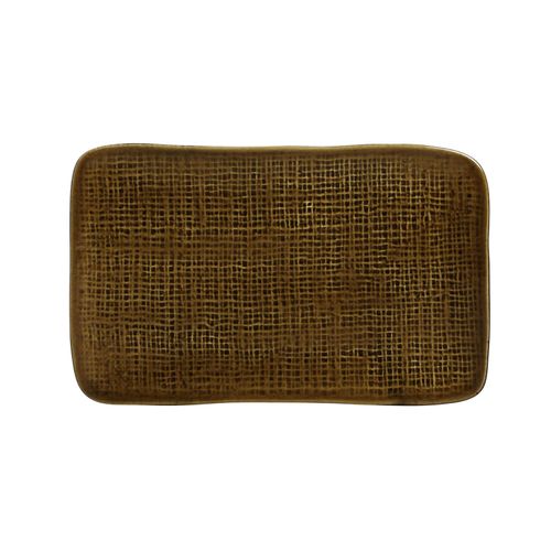 Juta Rectangular Platter Stoneware 10.63x6.3in Amber