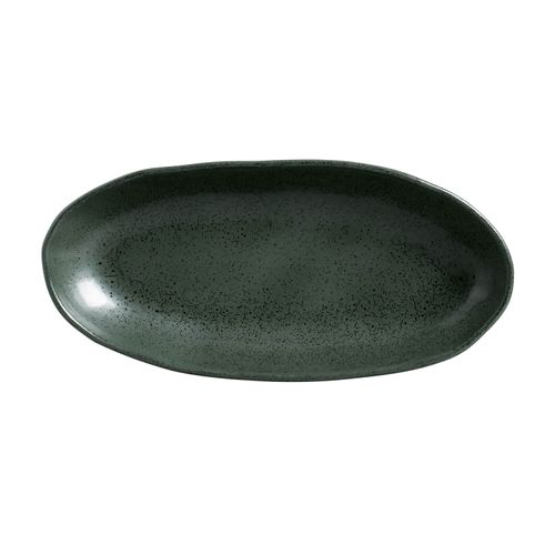 Organic Deep Oval Platter Stoneware 12.6x6.3in 21.98oz Greenery