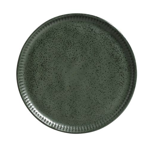 Linhas Dessert Plate Stoneware Ø8.46in Greenery