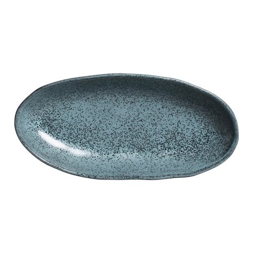 Organic Deep Oval Platter Stoneware 12.6x6.3in 21.98oz Night Sky
