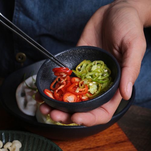 Organic Ramekin Stoneware Ø3.54x1.18in 2.37oz Black Matte