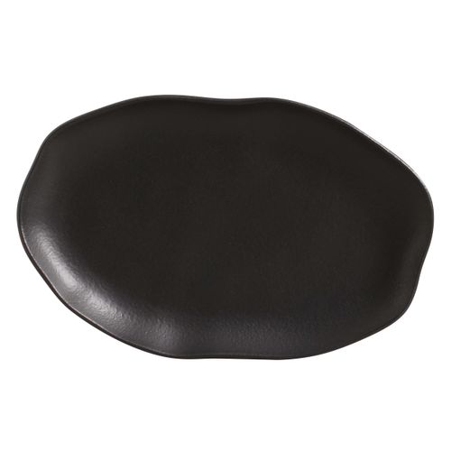 Bio Shallow Oval Platter Stoneware 11.81x7.87in Black Matte