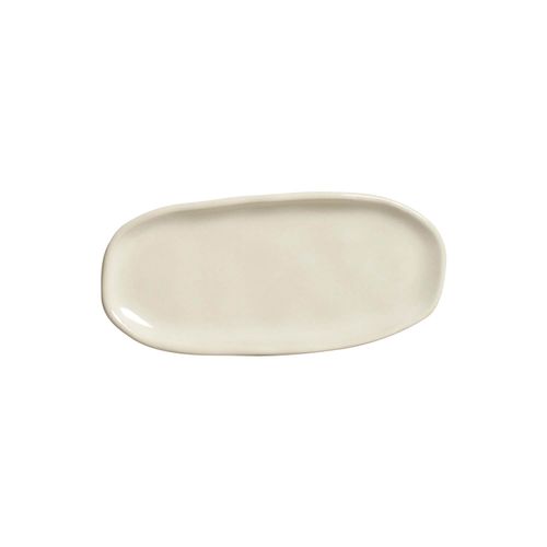 Organic Shallow Oval Platter Stoneware 6.5x3.15in Clay