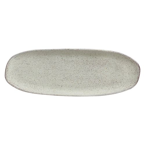 Organic Shallow Oval Platter Stoneware 14.17x5.12in Pistache