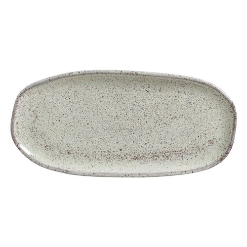 Organic Shallow Oval Platter Stoneware 9.06x4.33in Pistache