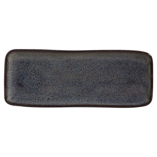Organic Rectangular Platter Stoneware 12.99x5.12in Titanium