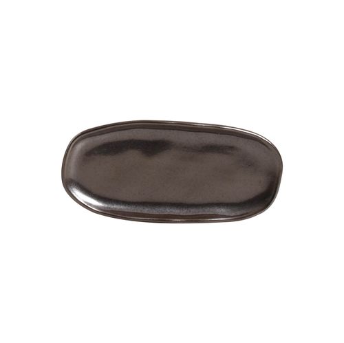 Organic Shallow Oval Platter Stoneware 6.5x3.15in Metallica