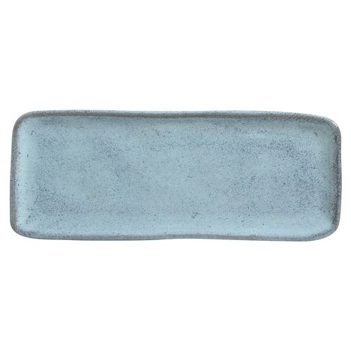 Organic Rectangular Platter Stoneware 12.99x5.12in Breeze