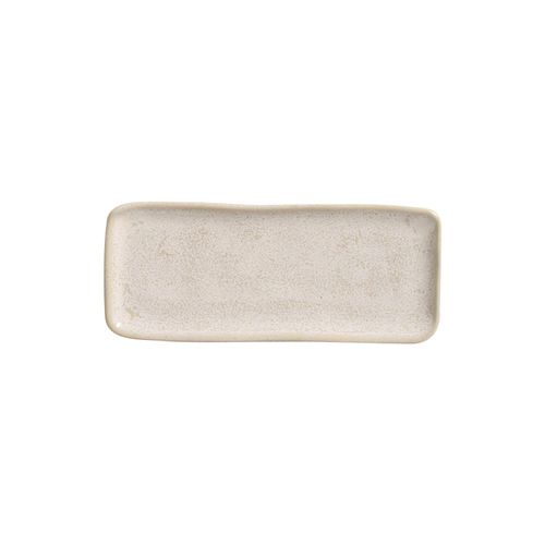 Organic Rectangular Platter Stoneware 8.66x3.74in Latte