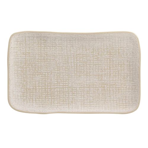 Juta Rectangular Platter Stoneware 10.63x6.3in Latte