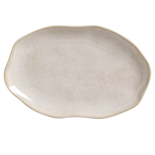 Bio Shallow Oval Platter Stoneware 11.81x7.87in Latte