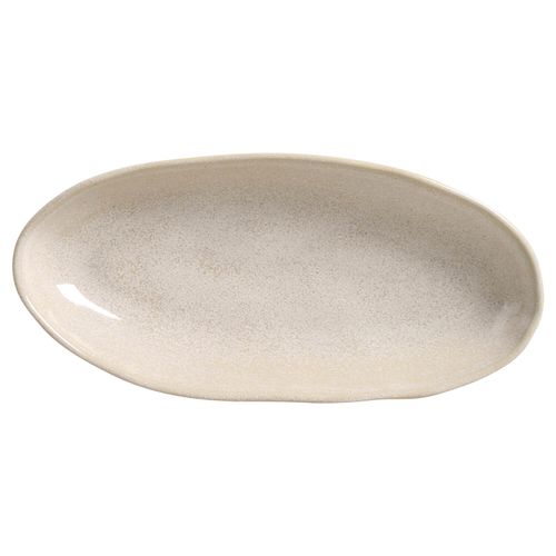 Organic Deep Oval Platter Stoneware 12.6x6.3in 21.98oz Latte