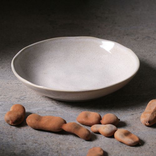 Bio Soup Plate Stoneware Ø9.84in 37.2oz Latte