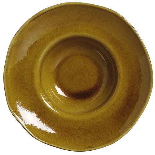 Organic Deep Rim Plate Stoneware Ø11.02x2.56in 15.22oz Amber