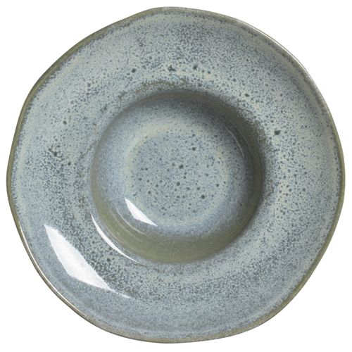 Organic Deep Rim Plate Stoneware Ø11.02x2.56in 15.22oz Green Granite