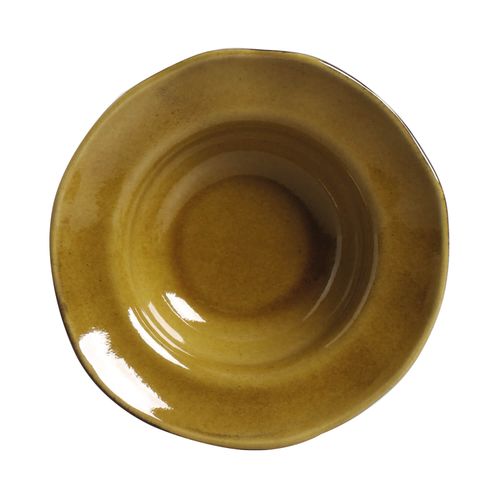 Organic Deep Rim Plate Stoneware Ø7.48x2.17in 8.45oz Amber