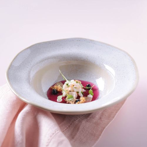 Organic Deep Rim Plate Stoneware Ø7.48x2.17in 8.45oz Latte