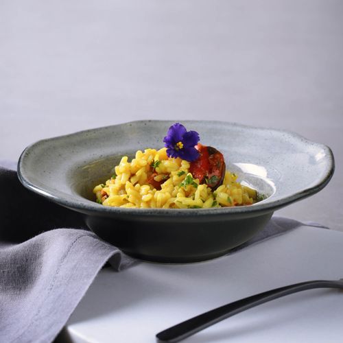 Organic Deep Rim Plate Stoneware Ø7.48x2.17in 8.45oz Dust
