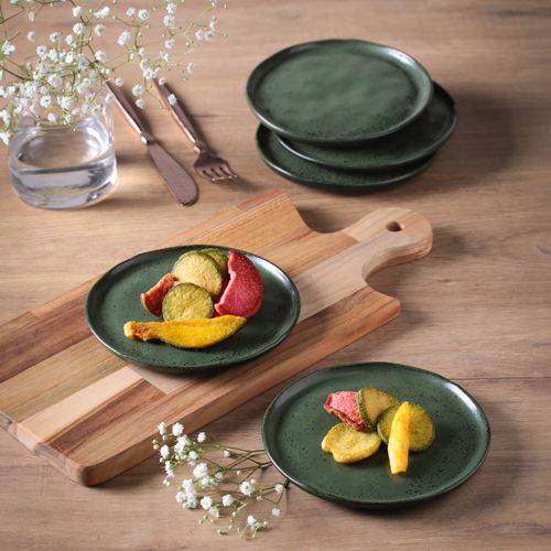 Bio Bread Plate Stoneware Ø6.1x0.63in Greenery
