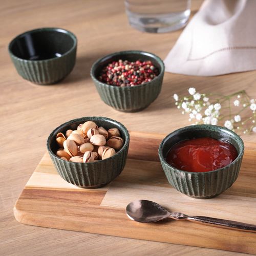 Linhas Ramekin Stoneware Ø3.54x1.97in 12.37oz Greenery