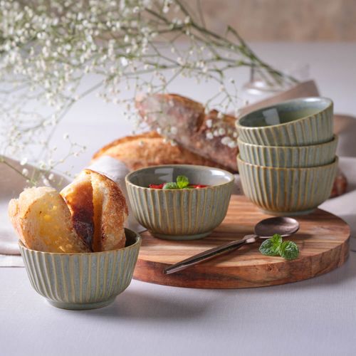 Linhas Ramekin Stoneware Ø3.54x1.97in 12.37oz Green Granite