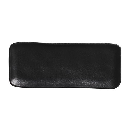 Organic Rectangular Platter Stoneware 8.66x3.74in Black Matte