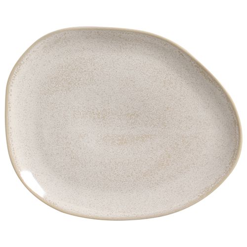 Organic Oval Dinner Plate Stoneware 12.2x9.45x0.98in Latte