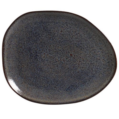 Organic Oval Dinner Plate Stoneware 12.2x9.45x0.98in Titanium