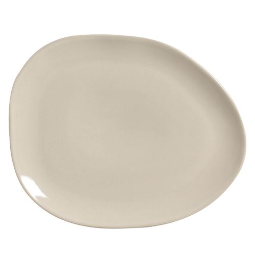 Organic Oval Dinner Plate Stoneware 12.2x9.45x0.98in Clay