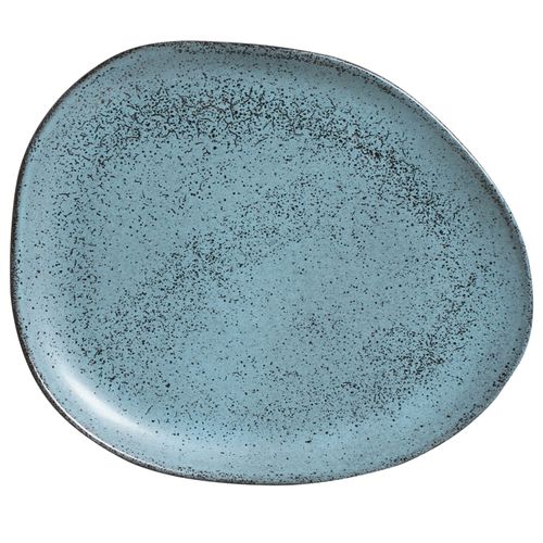 Organic Oval Dinner Plate Stoneware 12.2x9.45x0.98in Night Sky